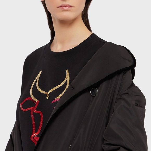 EMPORIO ARMANI |Sweatshirt ox sequinned embroidery - Picture 6 of 6